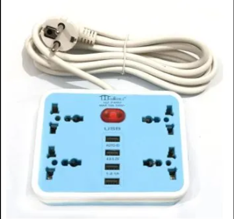 4 Sockets 4 USB Extension Cord