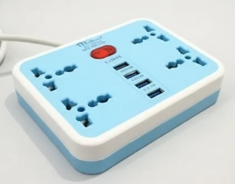 4 Sockets 4 USB Extension Cord