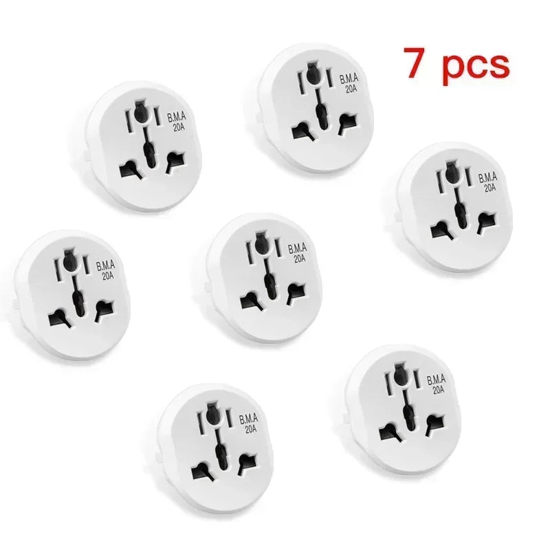 3/5/7/20 PCS Universal Travel Adapter All-in-one Travel Charger with Type C Wall Charger 16A 250V for US EU UK AUS Travel