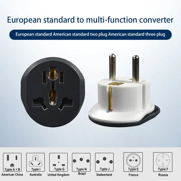 3/5/7/20 PCS Universal Travel Adapter All-in-one Travel Charger with Type C Wall Charger 16A 250V for US EU UK AUS Travel