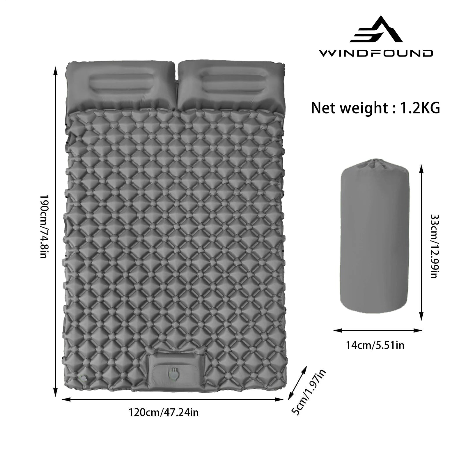 Outdoor Camping Double Inflatable Mattress Built-in Pump Moisture Resistant Comfortable Portable Foldable Travel Air Mattress