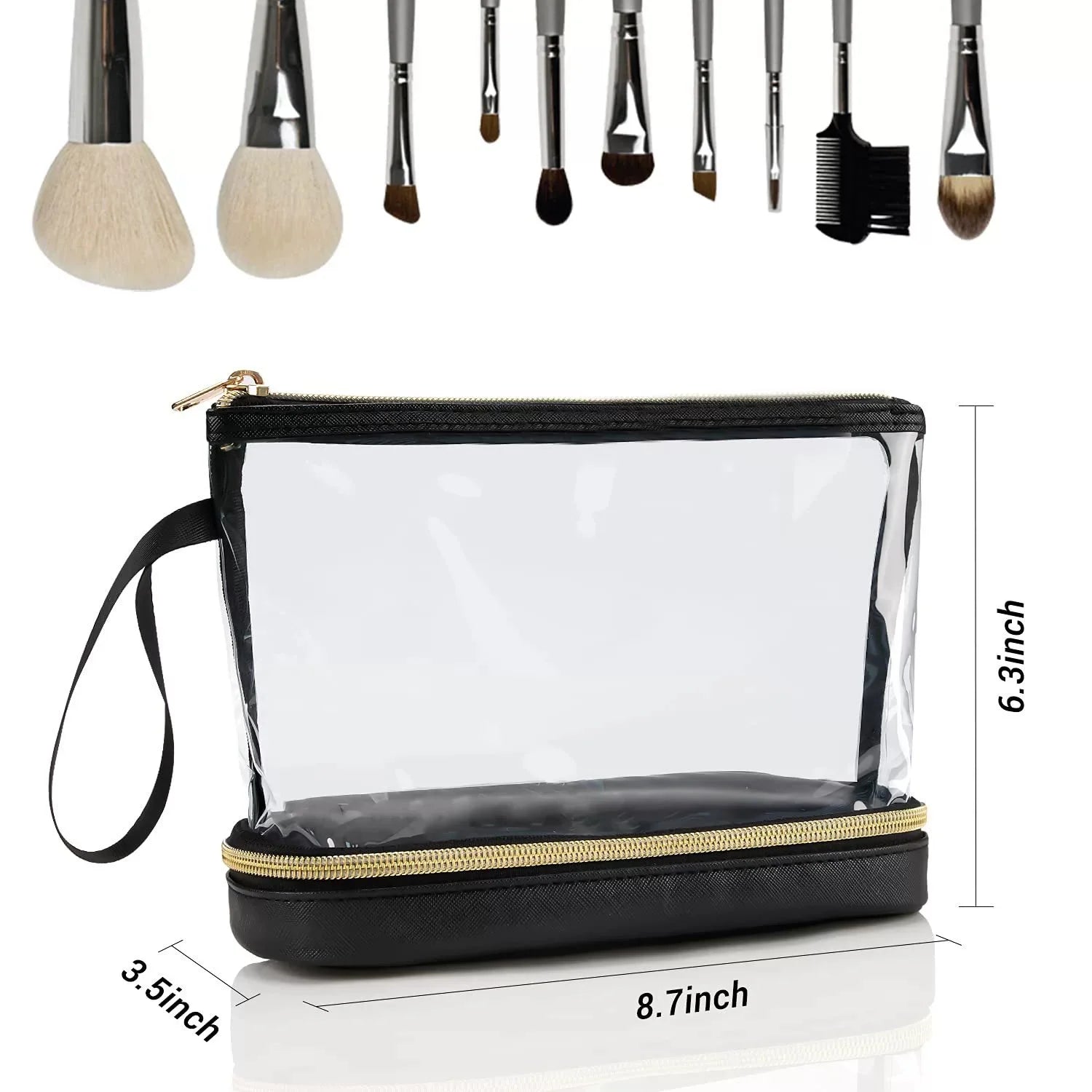 Travel Makeup Bag, Clear Cosmetic Bag Make Up Toiletry Bag, Pouch for Women Purse for Toiletries Accessories Brushes
