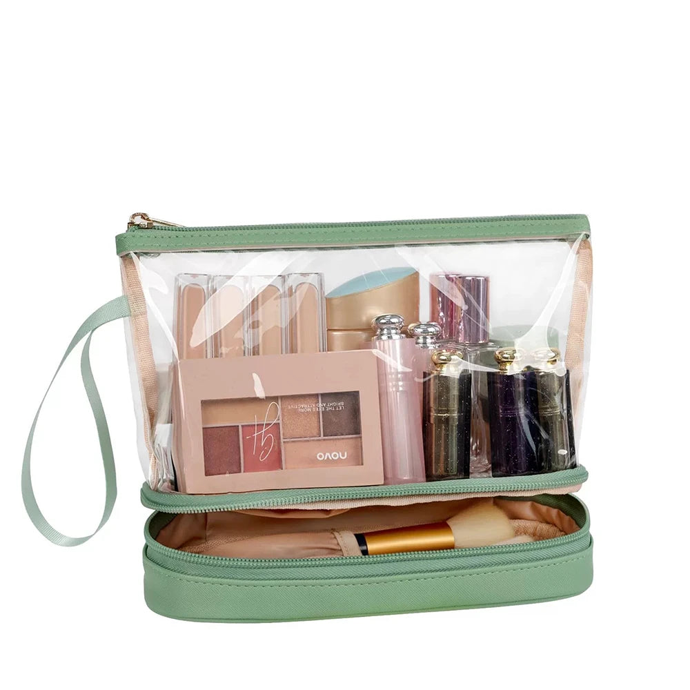 Travel Makeup Bag, Clear Cosmetic Bag Make Up Toiletry Bag, Pouch for Women Purse for Toiletries Accessories Brushes