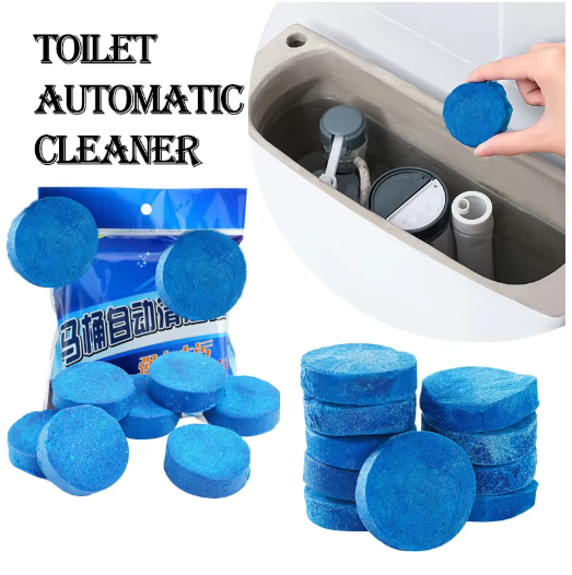 Toilet Bowl Cleaner Automatic Self-Cleaning 10 Tablets Blue Bubble Lemon Lavender Scent Powerful Deodorizer for Bathroom WC Fres