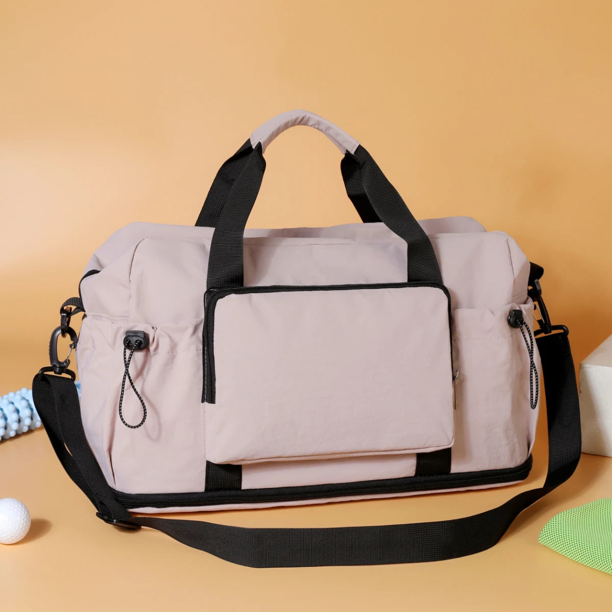 Travel Bag with Large Capacity for Short-Distance Travel, Storage Luggage Bag, Portable Lightweight Crossbody Sports and Fitness Bag for Women, Expandable and Can Be Attached to a Trolley Case