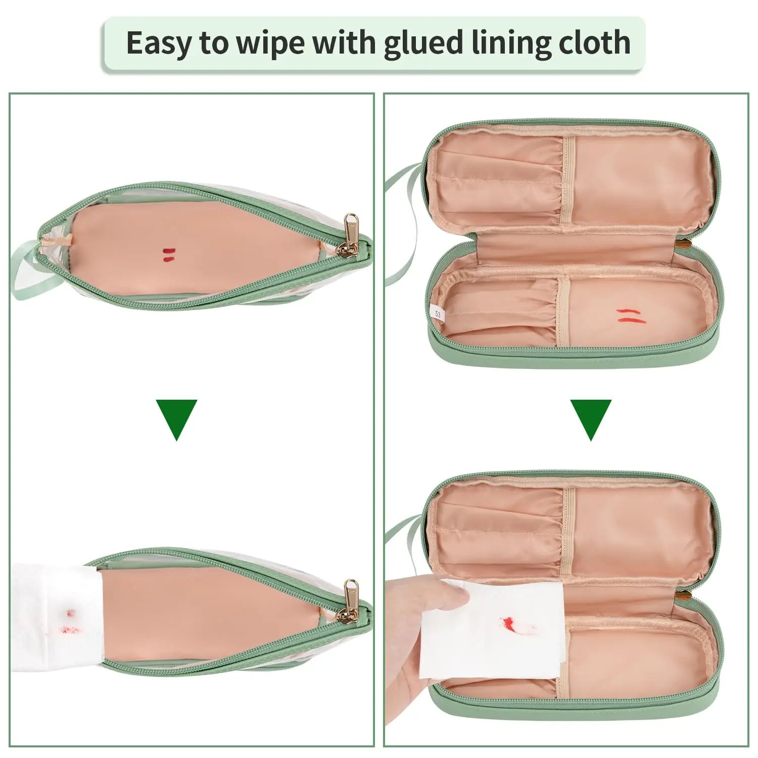 Travel Makeup Bag, Clear Cosmetic Bag Make Up Toiletry Bag, Pouch for Women Purse for Toiletries Accessories Brushes