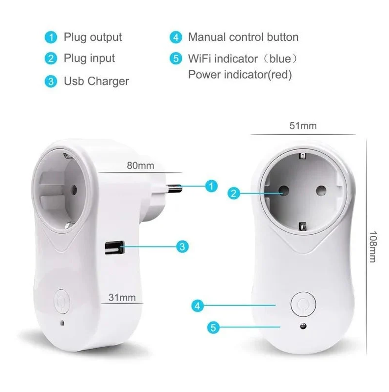 WIFI Smart Socket EU Plug USB Outlet